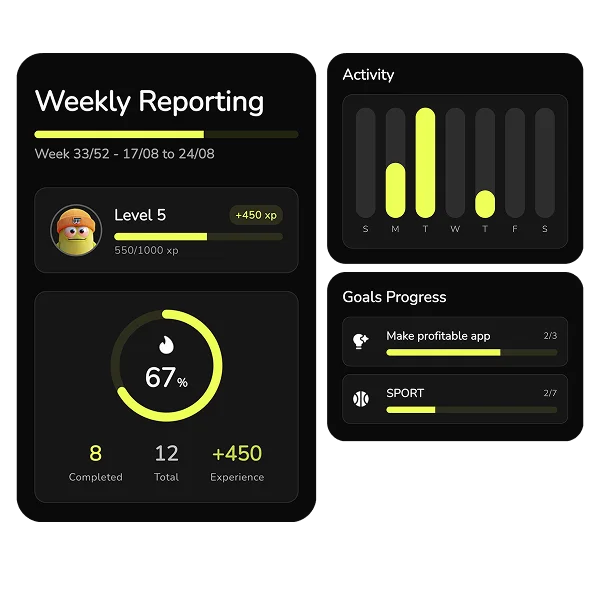 See your <span class="text-primary">progress</span> clearly